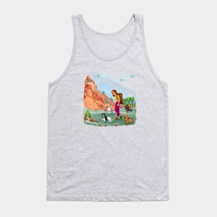 All Four Cute Cavalier King Charles Spaniels Hiking Tank Top